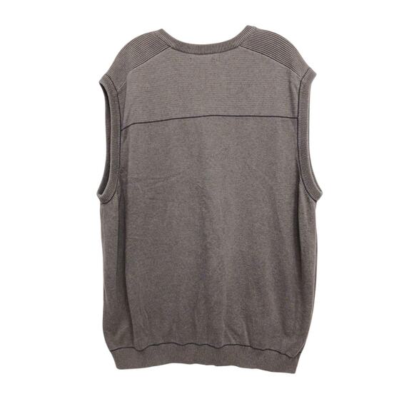 Cutter & Buck Sweater Vest SPA Logo Luxury Mens XXL Gray Cotton Knit Active Golf - Picture 7 of 13